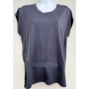 Well + Calm Gray Charcoal Short Cap Sleeves Top Medium Lightweight Stretch Soft